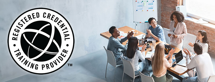 Human with a question mark icon on blue background, copy space.