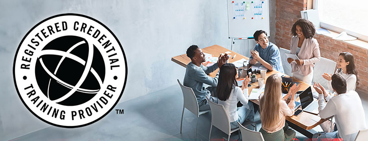 Hero image of female business professional with RCTP logo featured to the right.